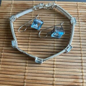 Elegant Silver and Blue Jewelry Set